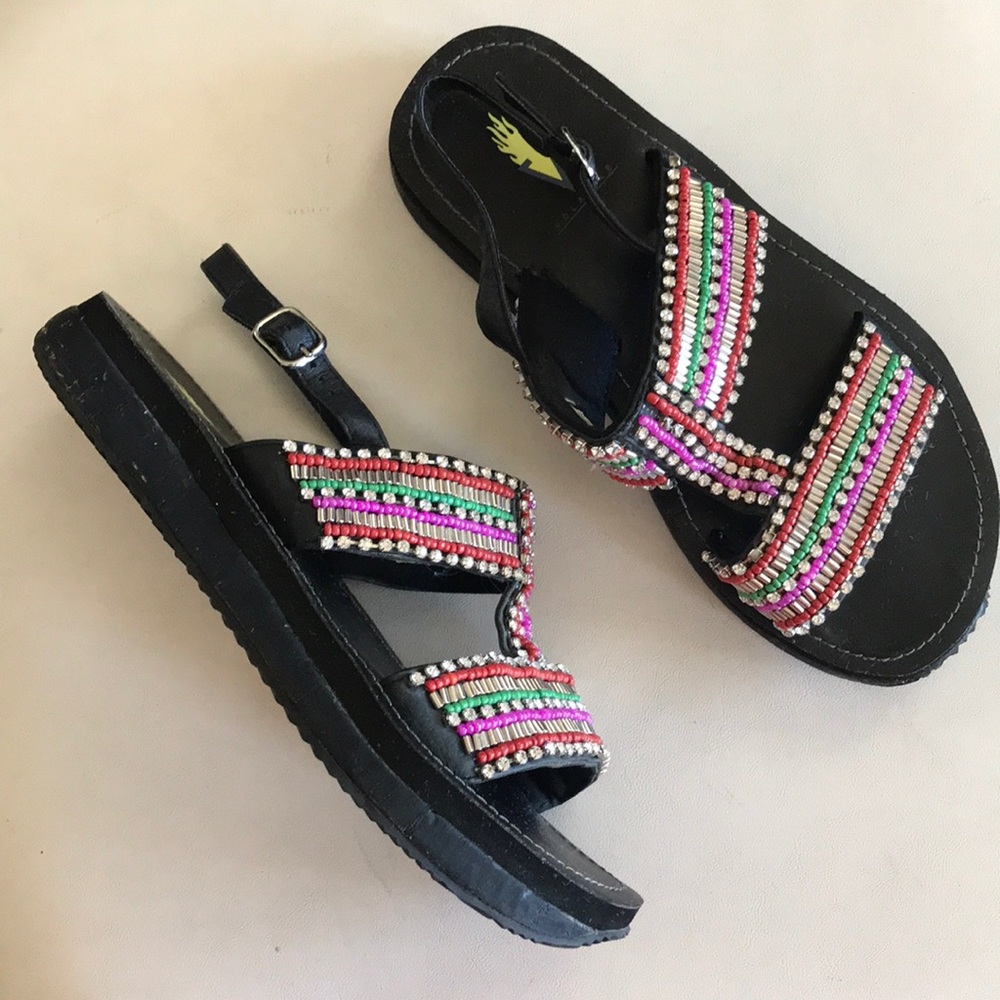 volatile beaded sandals Sz 8